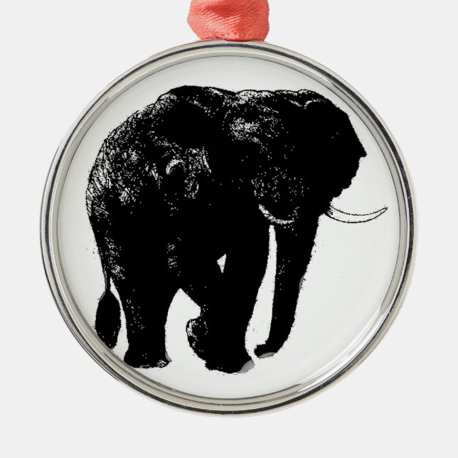Elephant Ceramic Round Ornament (Front)