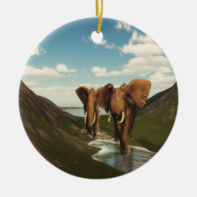 Elephant Ceramic Tree Decoration (Front)