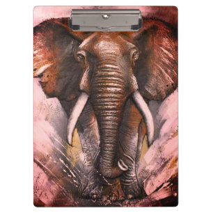 Elephant Charging   Clipboard