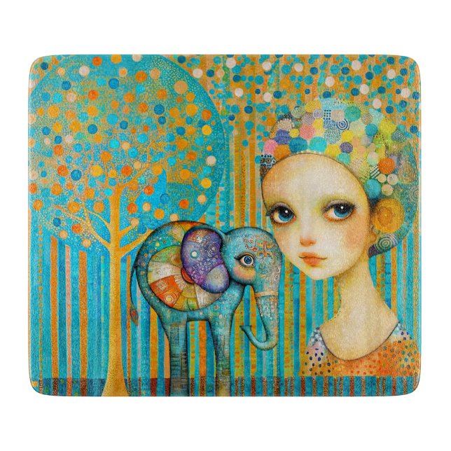 Elephant Charm Cutting Board (Front)