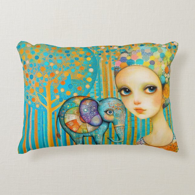 Elephant Charm Decorative Cushion (Front)