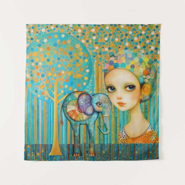 Elephant Charm Tapestry (Front)