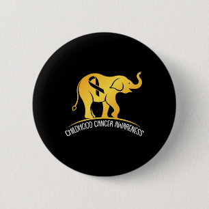 Elephant Childhood Cancer Awareness Ribbon Warrior 6 Cm Round Badge