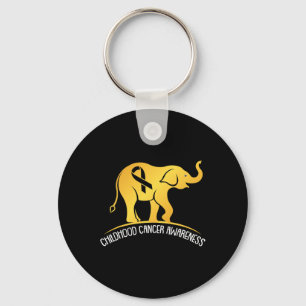 Elephant Childhood Cancer Awareness Ribbon Warrior Key Ring