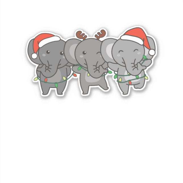 Elephant Christmas Christmas Animals Cute (Front)