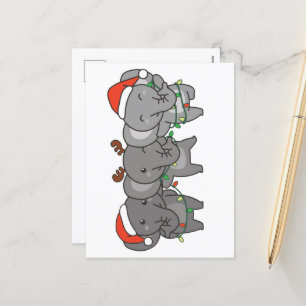 Elephant Christmas Christmas Animals Cute Holiday Postcard