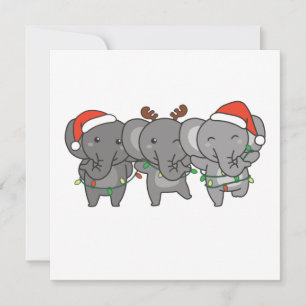 Elephant Christmas Christmas Animals Cute Invitati Invitation