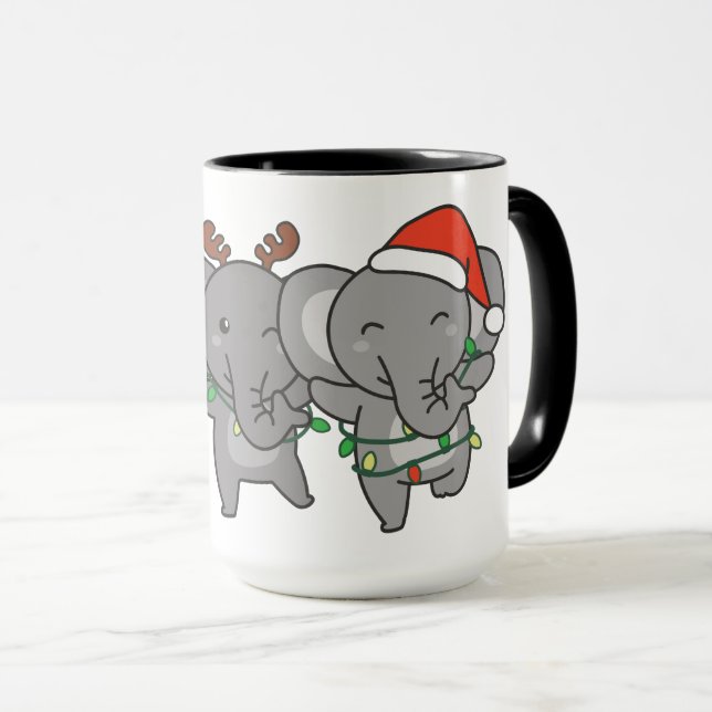 Elephant Christmas Christmas Animals Cute Mug (Front Right)