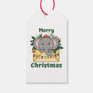 Elephant Christmas Letter Winter Animals Elephants Gift Tags