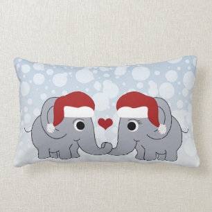 Elephant Christmas Lumbar Cushion