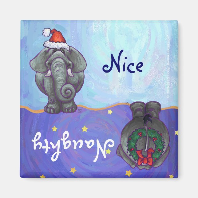 Elephant Christmas Magnet (Front)