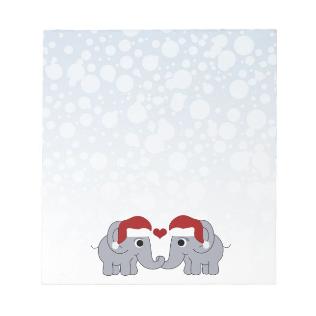 Elephant Christmas Notepad (Front)
