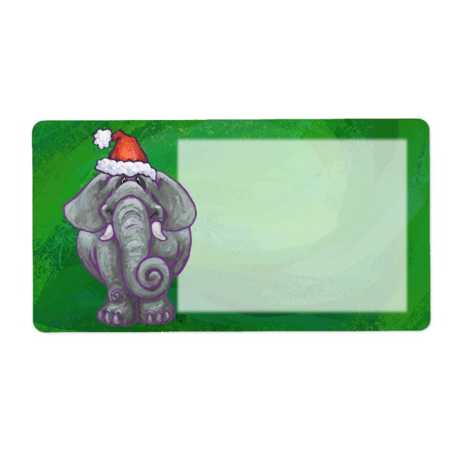 Elephant Christmas On Green (Front)