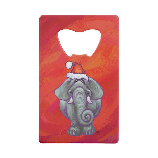 Elephant Christmas On Red (Front)