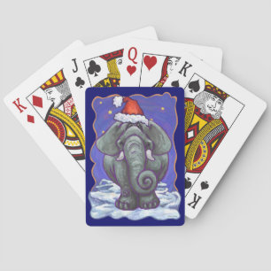 Elephant Christmas Playing Cards