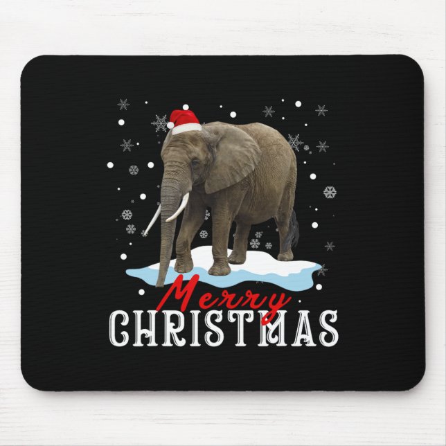Elephant Christmas Shirt Light Pajama Group Christ Mouse Pad (Front)