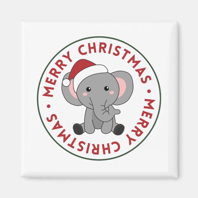 Elephant Christmas Snow Winter Animals Elephants M Magnet (Front)