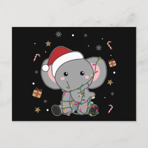 Elephant Christmas Snow Winter Animals Elephants P Postcard
