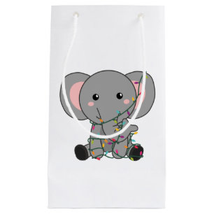 Elephant Christmas Snow Winter Animals Elephants Small Gift Bag