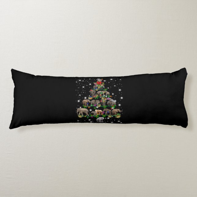 Elephant Christmas Tree Covered By Flashlight Body Cushion (Front)