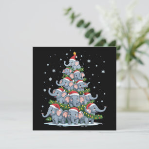 Elephant Christmas Tree Funny Cute Elephant Holiday Card