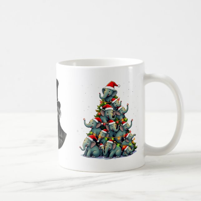 Elephant Christmas Tree Funny Jumbo Holiday Cute E Coffee Mug (Right)
