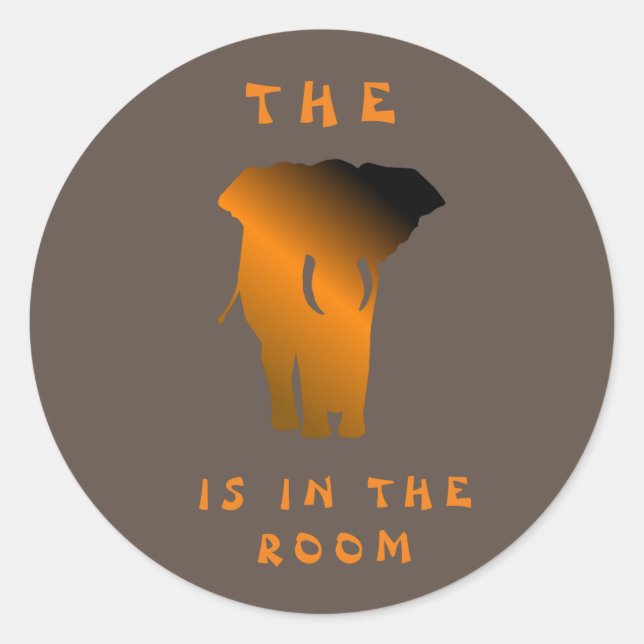 elephant classic round sticker (Front)