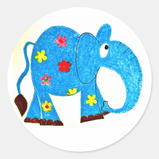 Elephant Classic Round Sticker (Front)