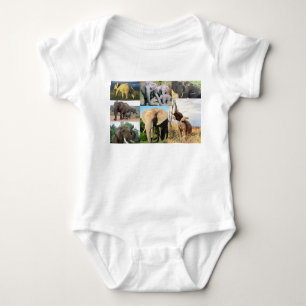 Elephant Colour Photo Baby Bodysuit