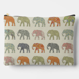 Elephant Colourful Animal Pattern Accessory Pouch