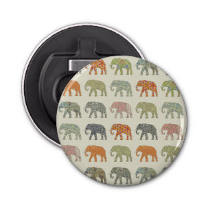 Elephant Colourful Animal Pattern Bottle Opener