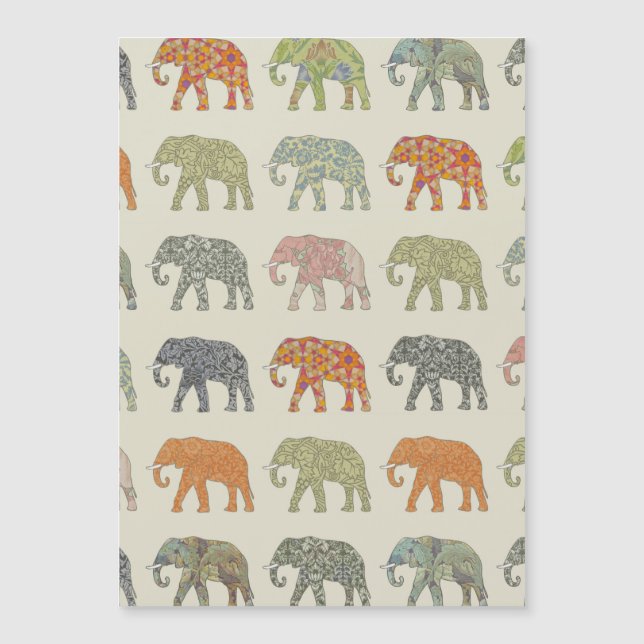 Elephant Colourful Animal Pattern Contemporary (Front)