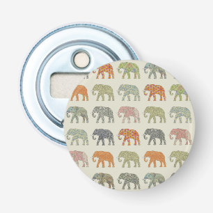 Elephant Colourful Animal Pattern Contemporary Bottle Opener