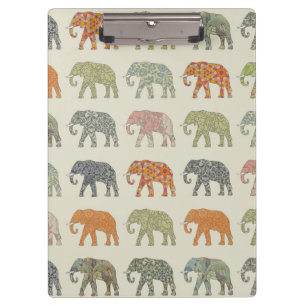 Elephant Colourful Animal Pattern Contemporary Clipboard