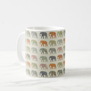 Elephant Colourful Animal Pattern Contemporary Coffee Mug