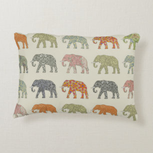 Elephant Colourful Animal Pattern Contemporary Decorative Cushion