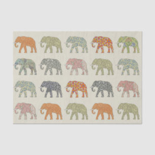 Elephant Colourful Animal Pattern Contemporary Tissue Paper