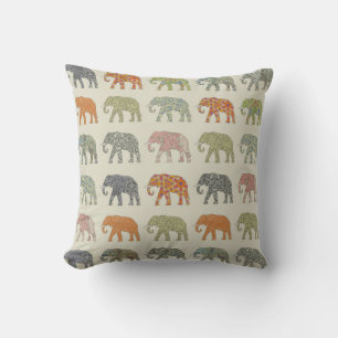 Elephant Colourful Animal Pattern Cushion