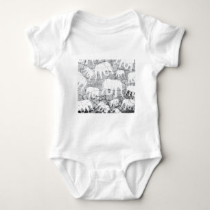 Elephant Concrete Pattern Baby Bodysuit