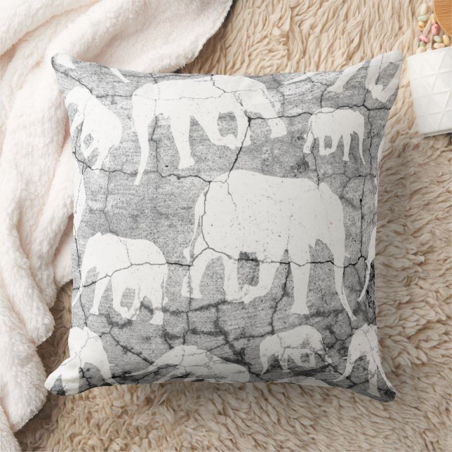Elephant Concrete Pattern Cushion (Blanket)