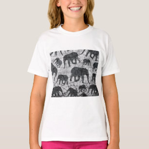 Elephant Concrete Pattern Design T-Shirt