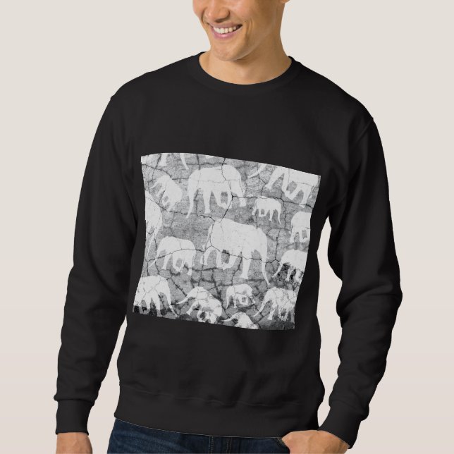 Elephant Concrete Pattern Sweatshirt (Front)