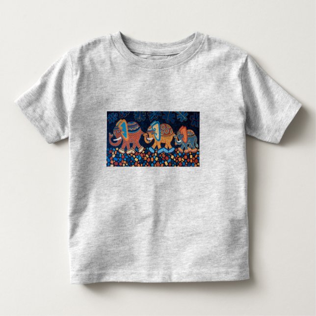 Elephant Conga Line Kids T-Shirt (Front)