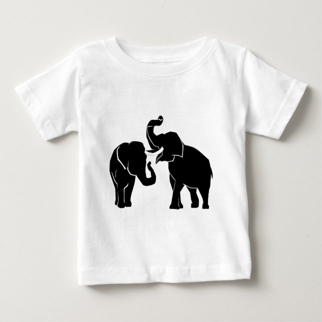 Elephant Couple Custom Colours Baby T-Shirt (Front)
