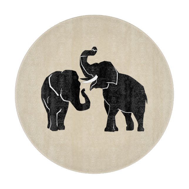 Elephant Couple Cutting Board - Choose Colour (Front)