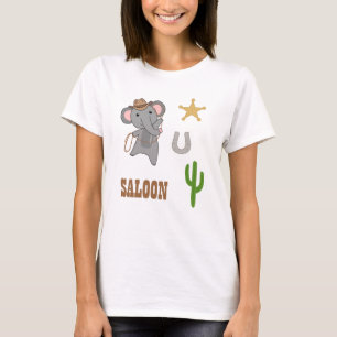 Elephant Cowboy Lasso Western Australia Elephants T-Shirt