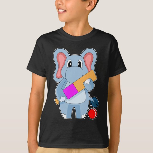Elephant Cricket Cricket bat T-Shirt (Front)