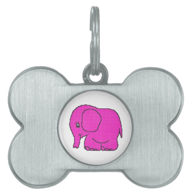 elephant_crossPINK.ai Pet Name Tag (Front)