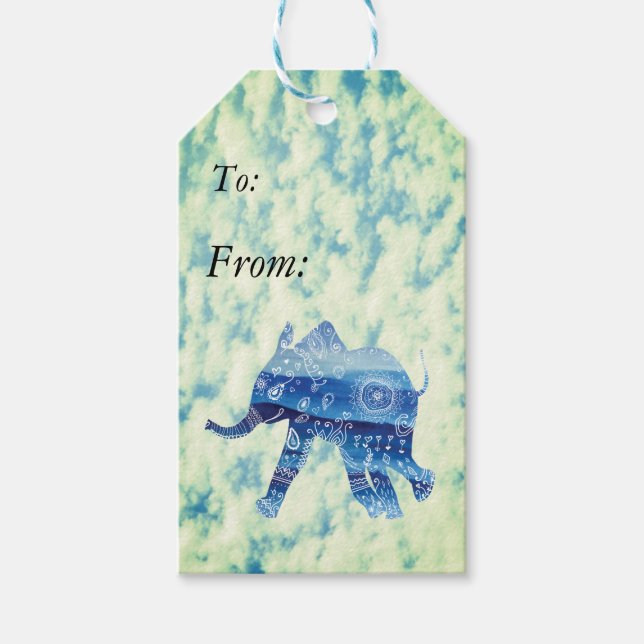Elephant Custom Gift Tags (Front)