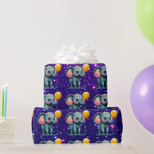 Elephant Cute Charming Themed Inspired Wrapping Paper